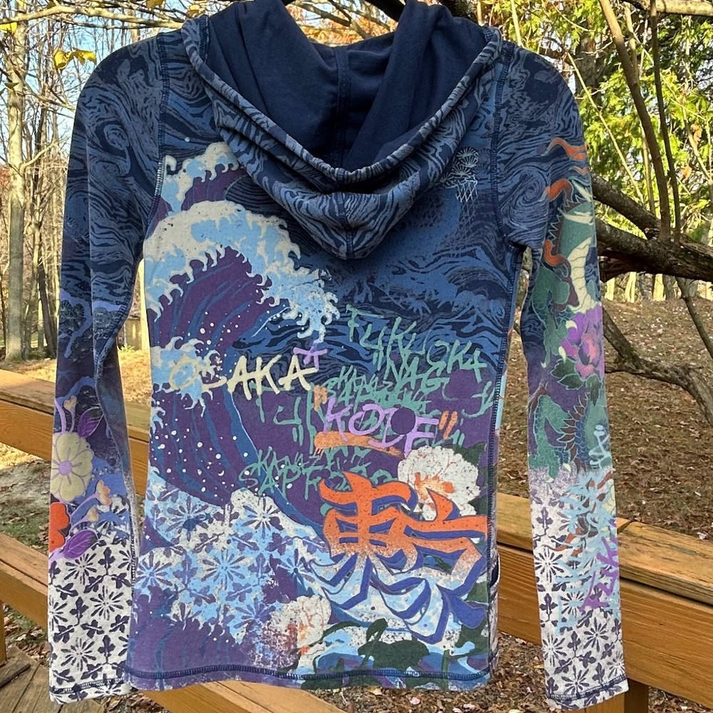 Lucky Brand Sweatshirt Hoodie Asian Geisha Year of the Dragon 2000 Y2K, Size XS - Picture 14 of 16